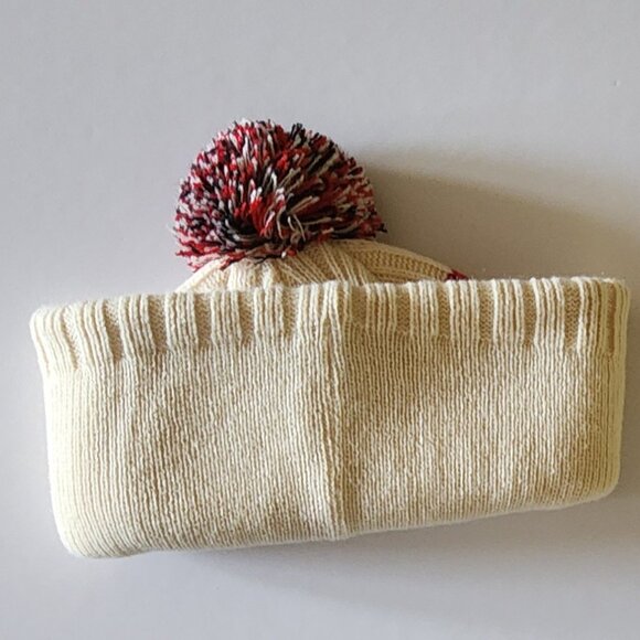 Calgary Flames, Patch, Natural, Cuff, Knit Hat, Flames Beanie, Toque Cap, Unisex - Picture 3 of 3